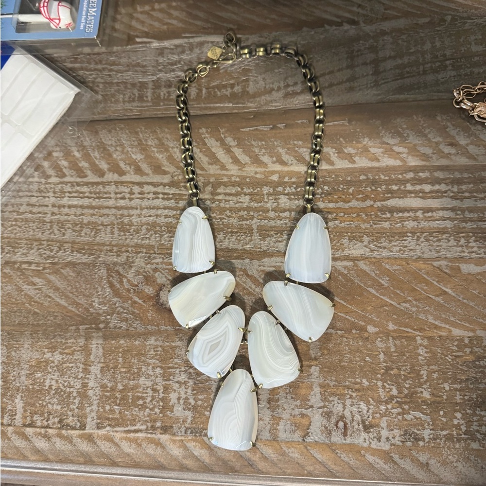 Kendra Scott Antique Gold/Bronze and White Agate Harlow
